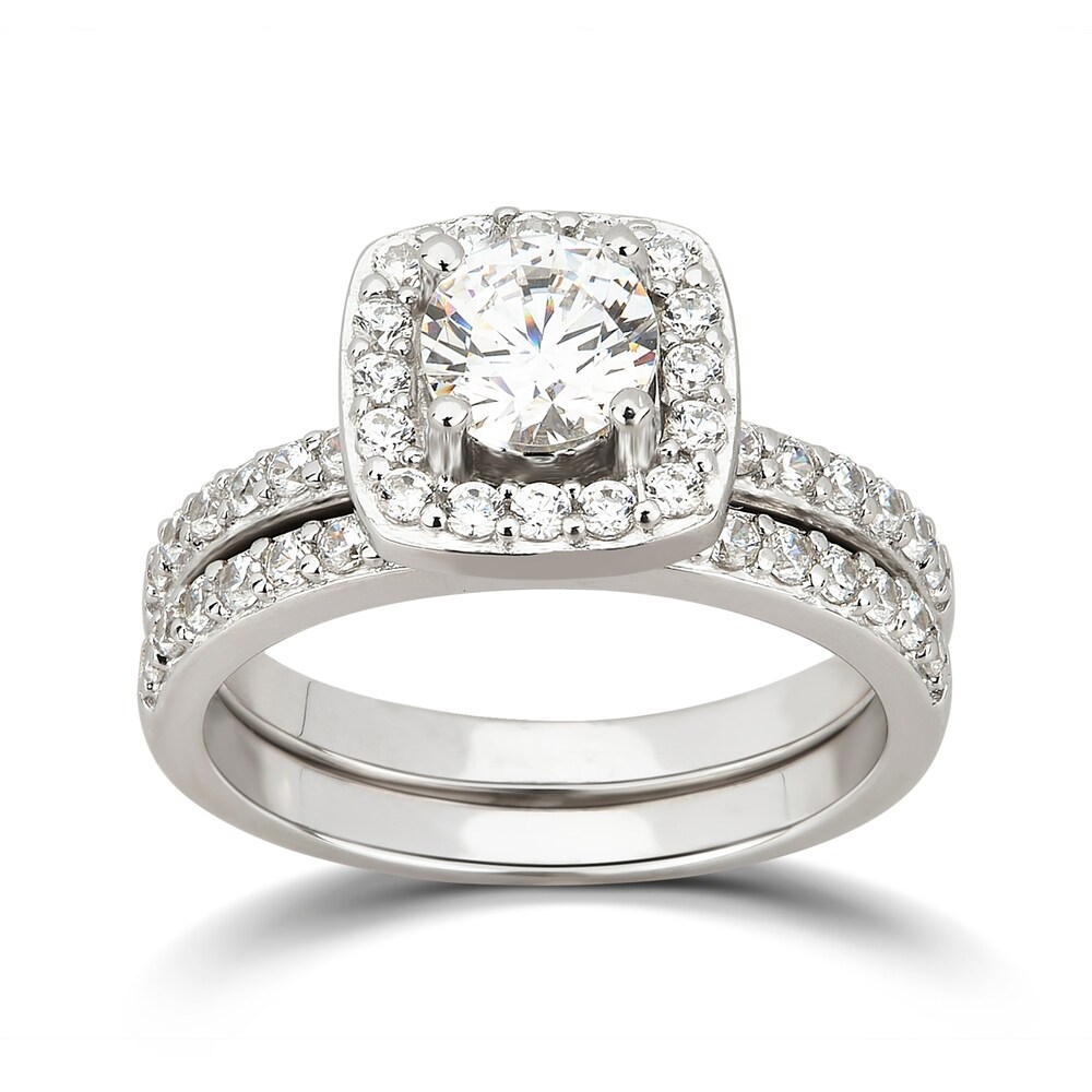 Yamalans Elegant Square Cubic Zirconia Wedding Ring Womens Engagement Party Jewelry Size US 7